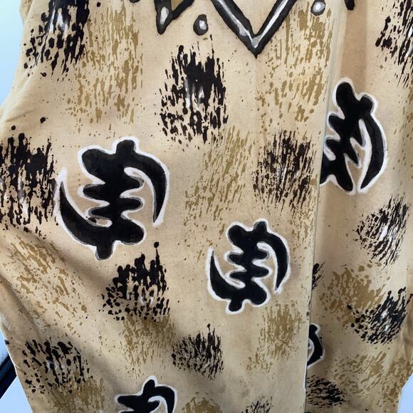 VTG Rare Sun Tees Adinkra Pattern Beige Men’s 2XL T-Shirt - Picture 3 of 10